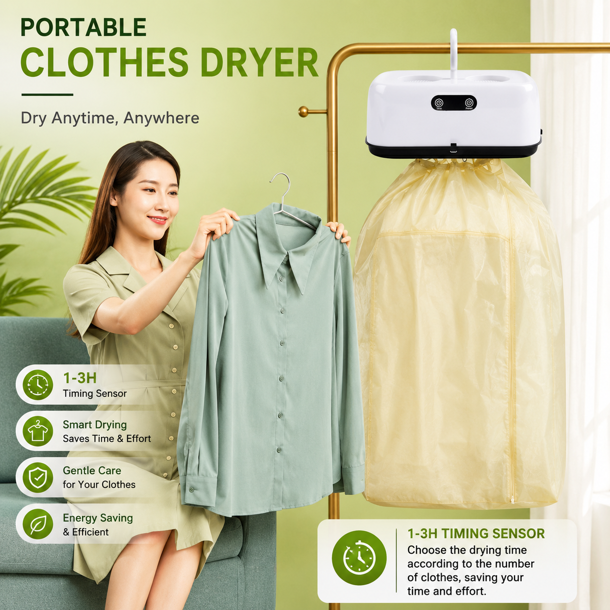 Portable Foldable Clothes Dryer Rack | Space Saving Laundry Drying Stand for Home & Travel