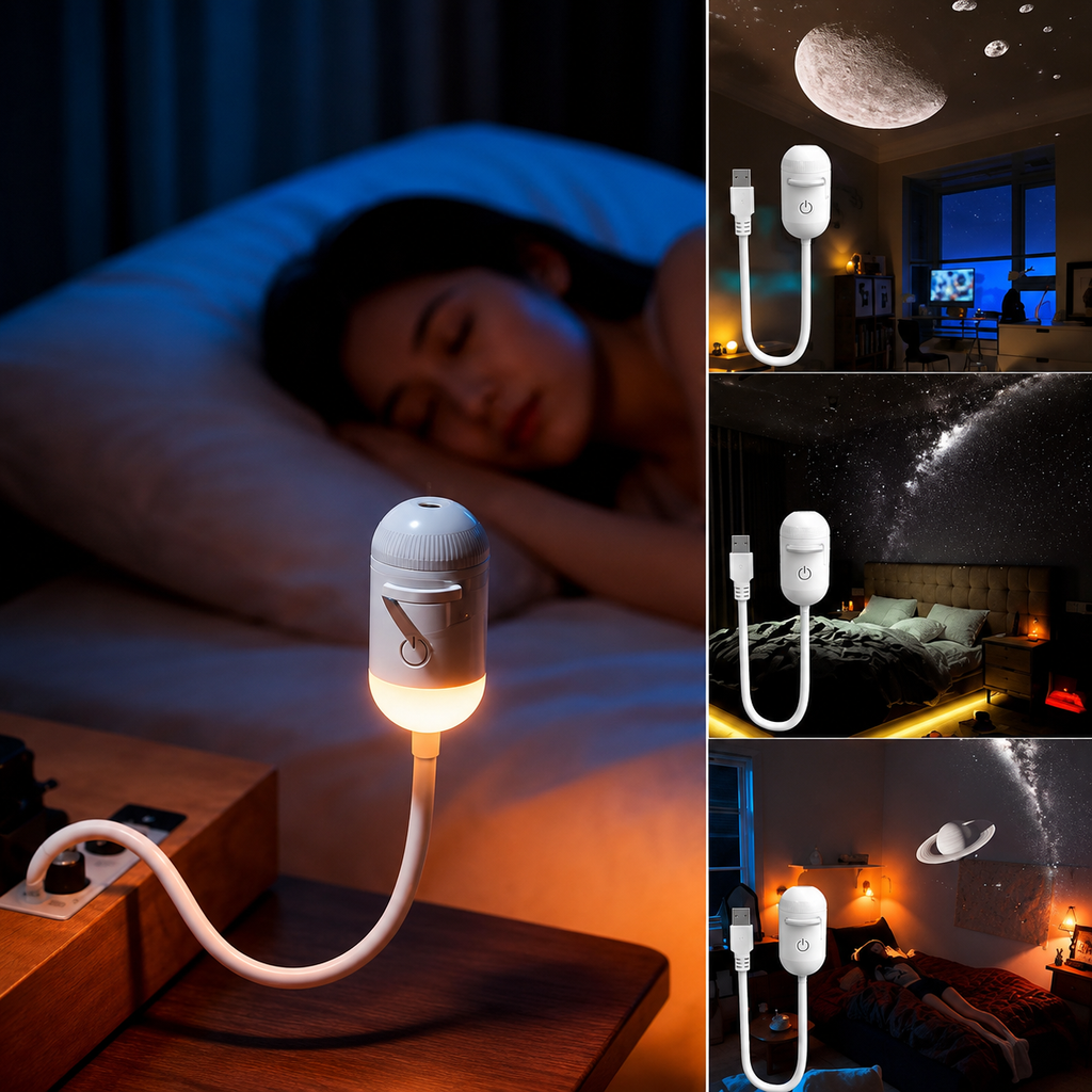 Galaxy Star Projector Night Light | LED USB Projector for Bedroom & Room Decor