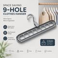 Space Saving 9-Hole Clothes Hanger | Multi-Layer Wardrobe Closet Organizer