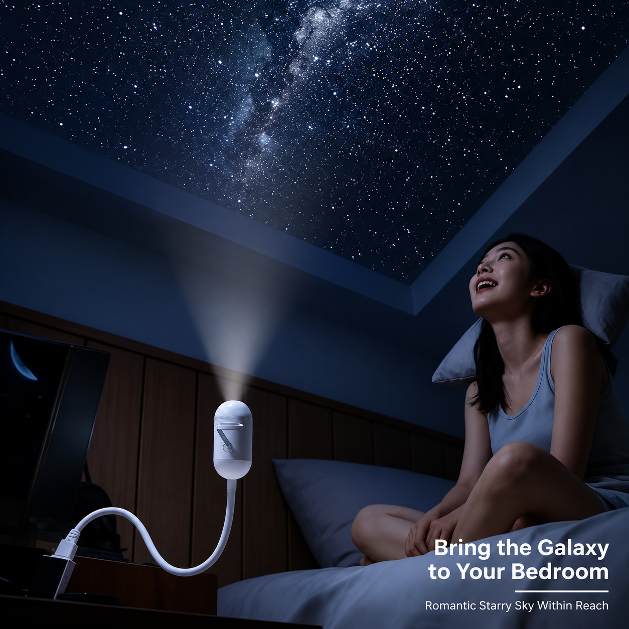 Galaxy Star Projector Night Light | LED USB Projector for Bedroom & Room Decor