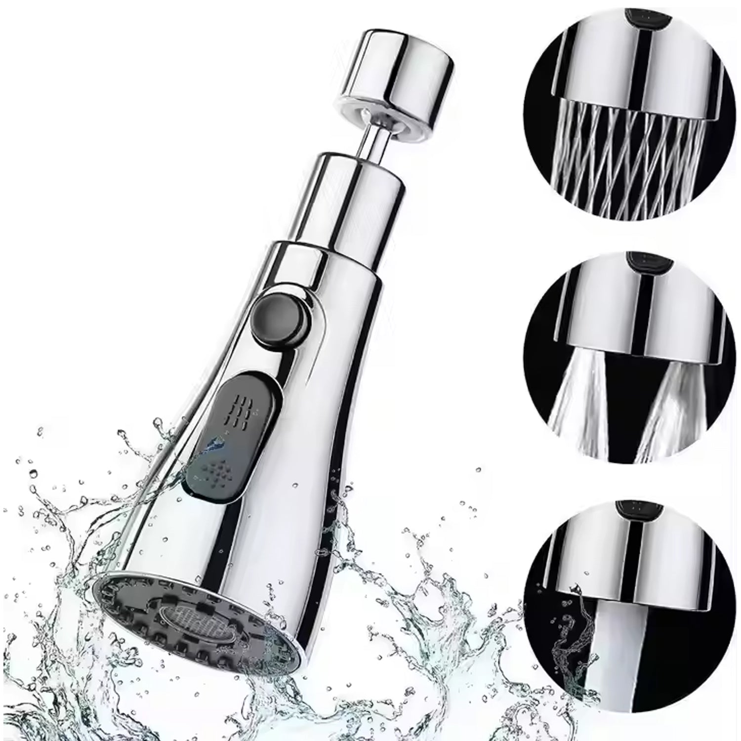 360° Kitchen Faucet Sprayer Head | 3-Function High Pressure Pull Down Replacement